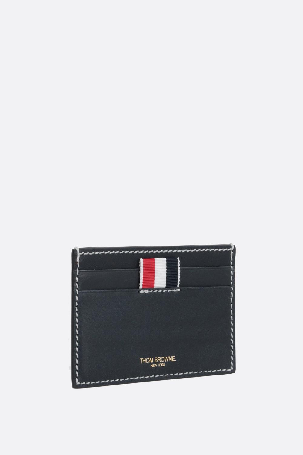 THOM BROWNE Porta Carte In Pelle Liscia