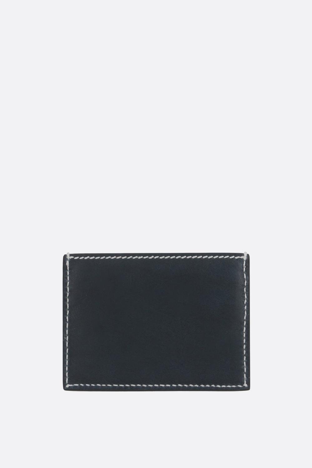THOM BROWNE Porta Carte In Pelle Liscia