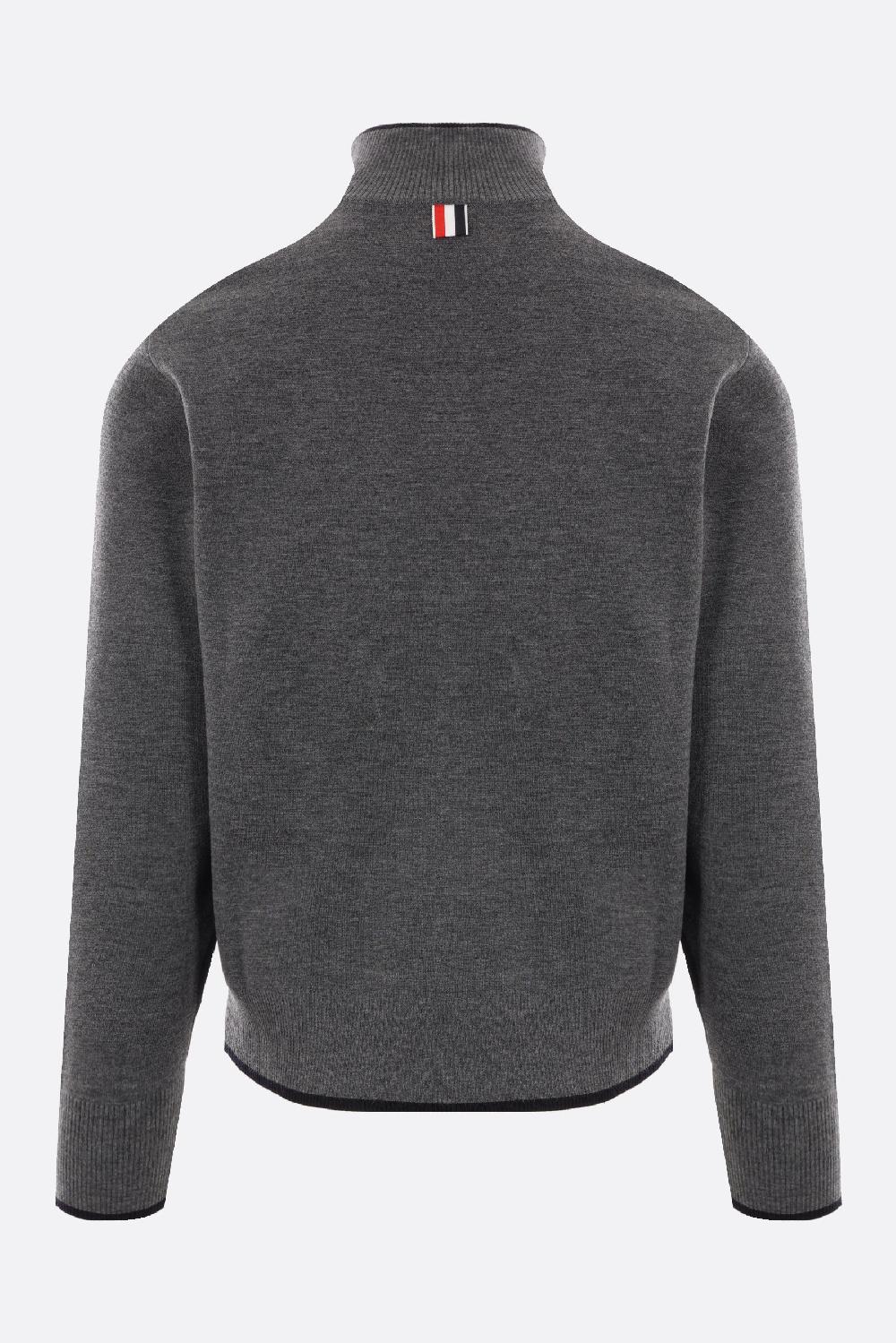 THOM BROWNE Pullover Half-zip In Lana