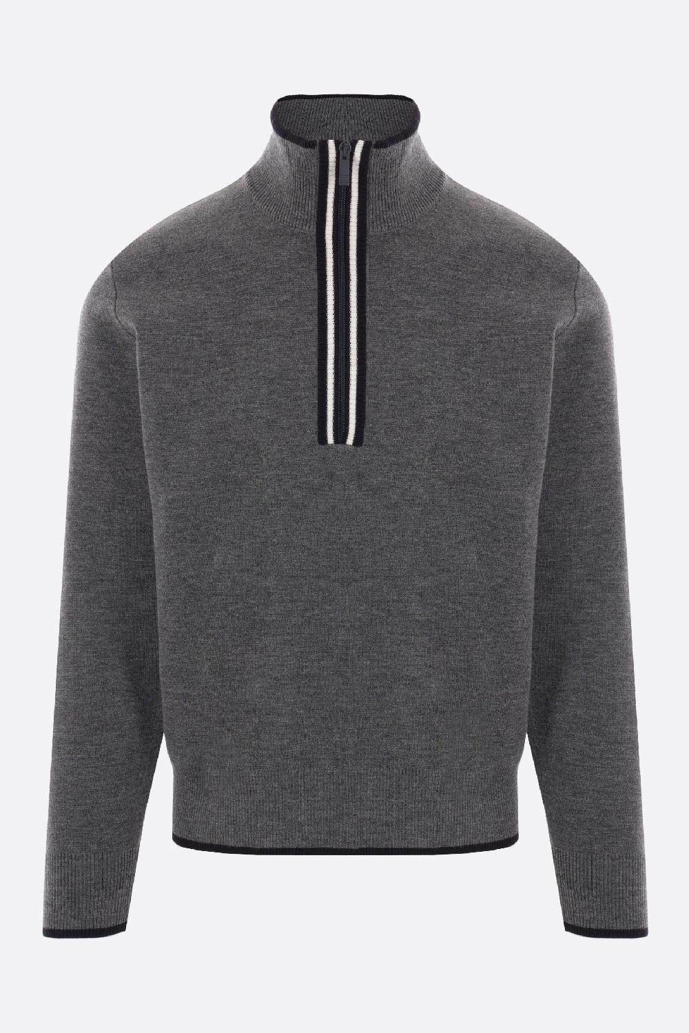 THOM BROWNE Pullover Half-zip In Lana