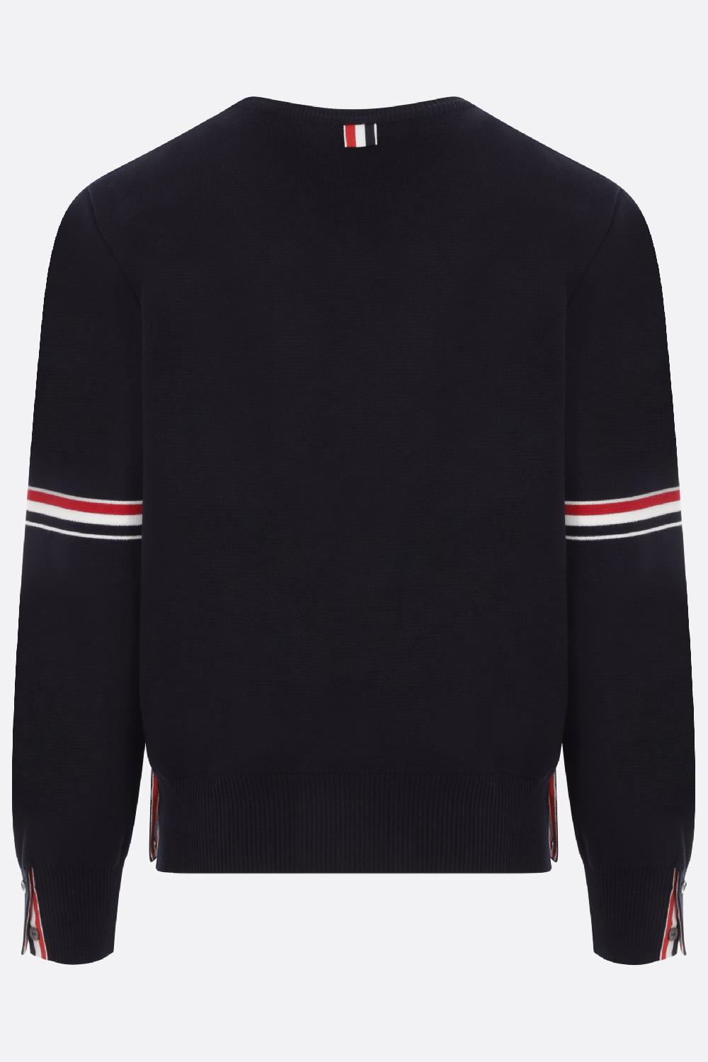 THOM BROWNE Pullover In Cotone Intarsio Tricolor