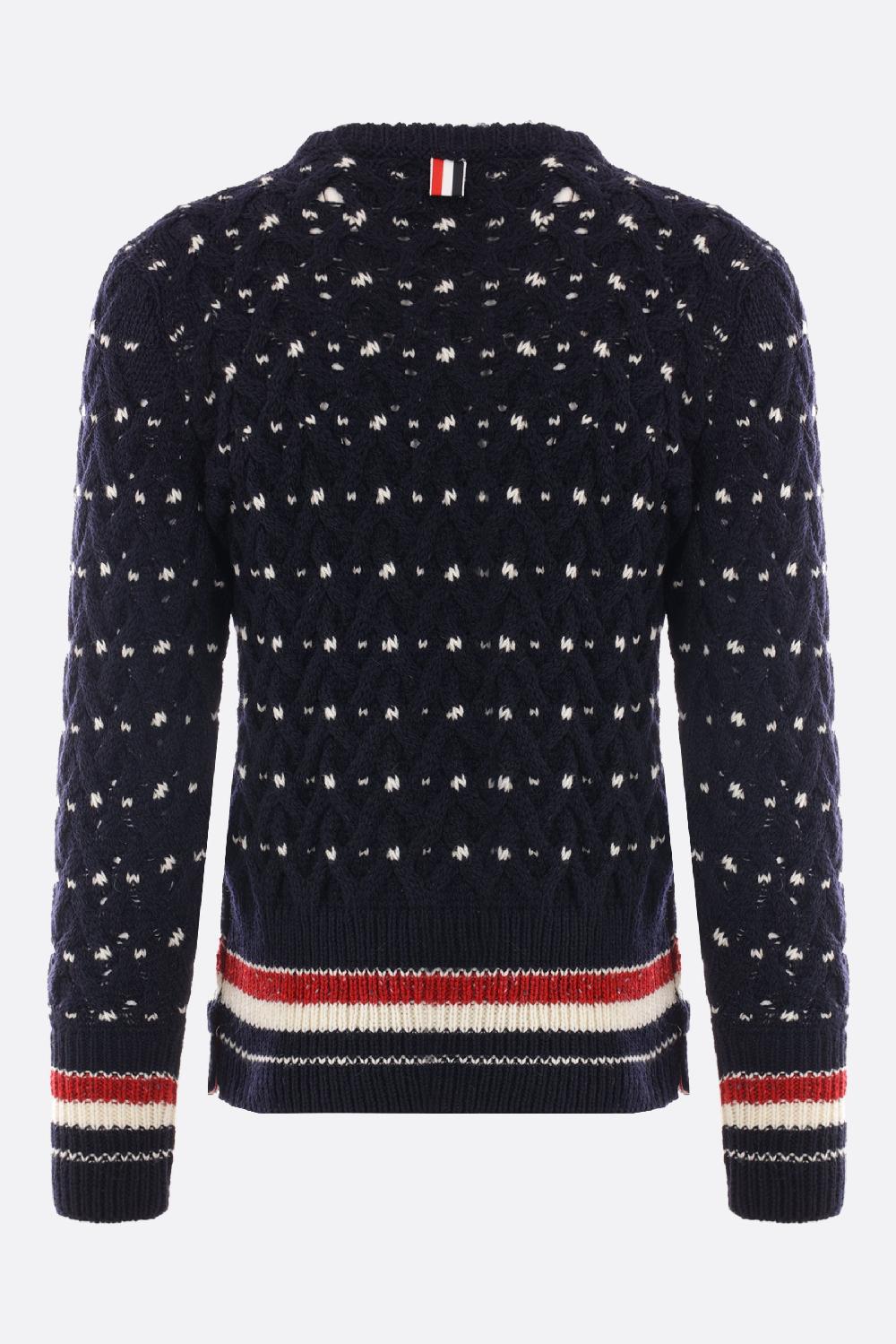 THOM BROWNE Pullover In Lana E Mohair A Trecce