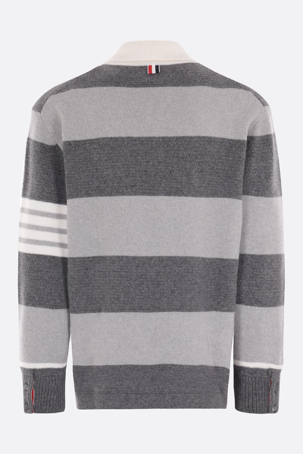 THOM BROWNE Pullover Polo 4bar In Lana