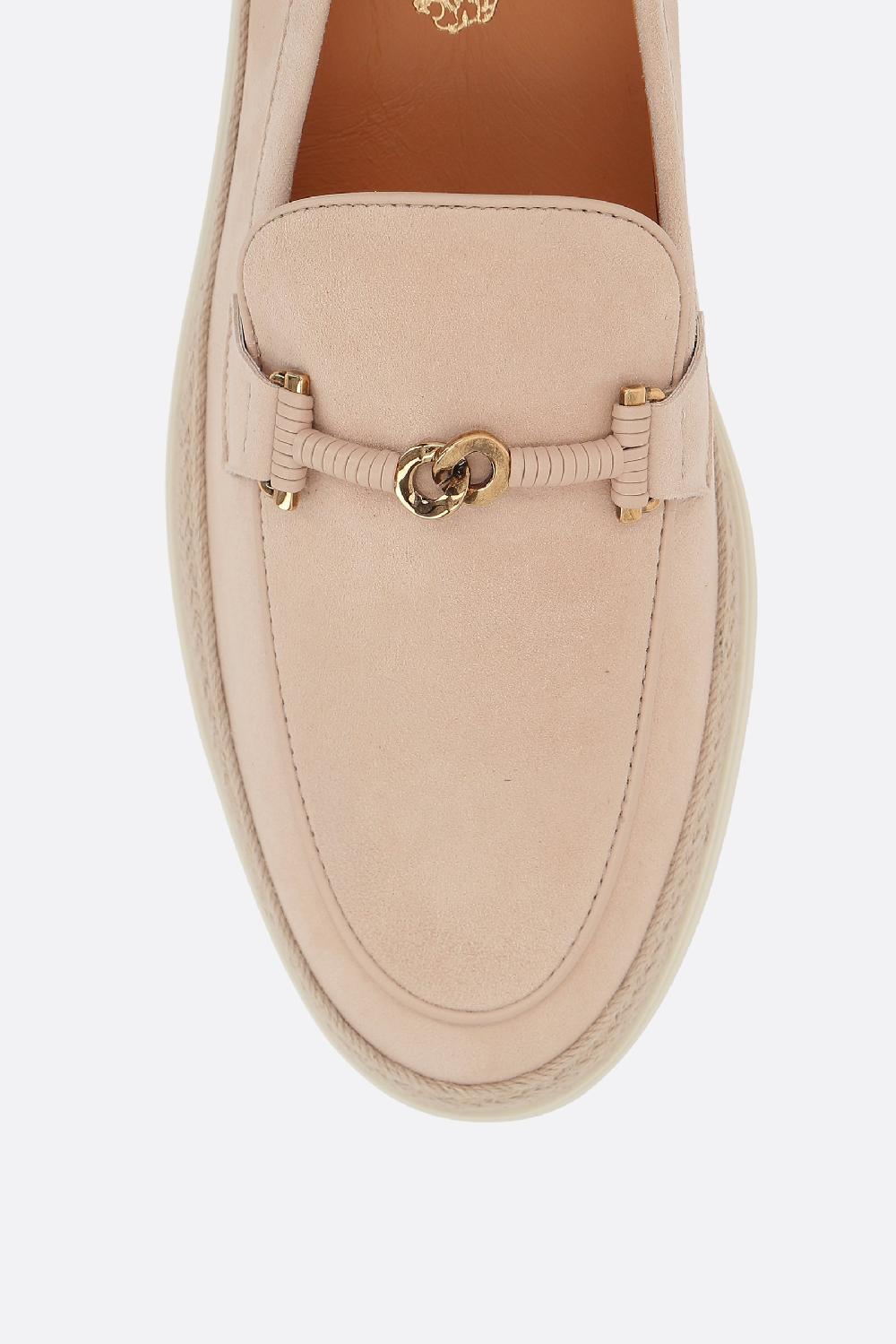 TOD'S Mocassino In Suede Con Doppia T