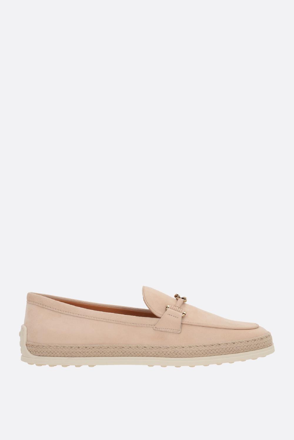 TOD'S mocassino in suede con doppia T