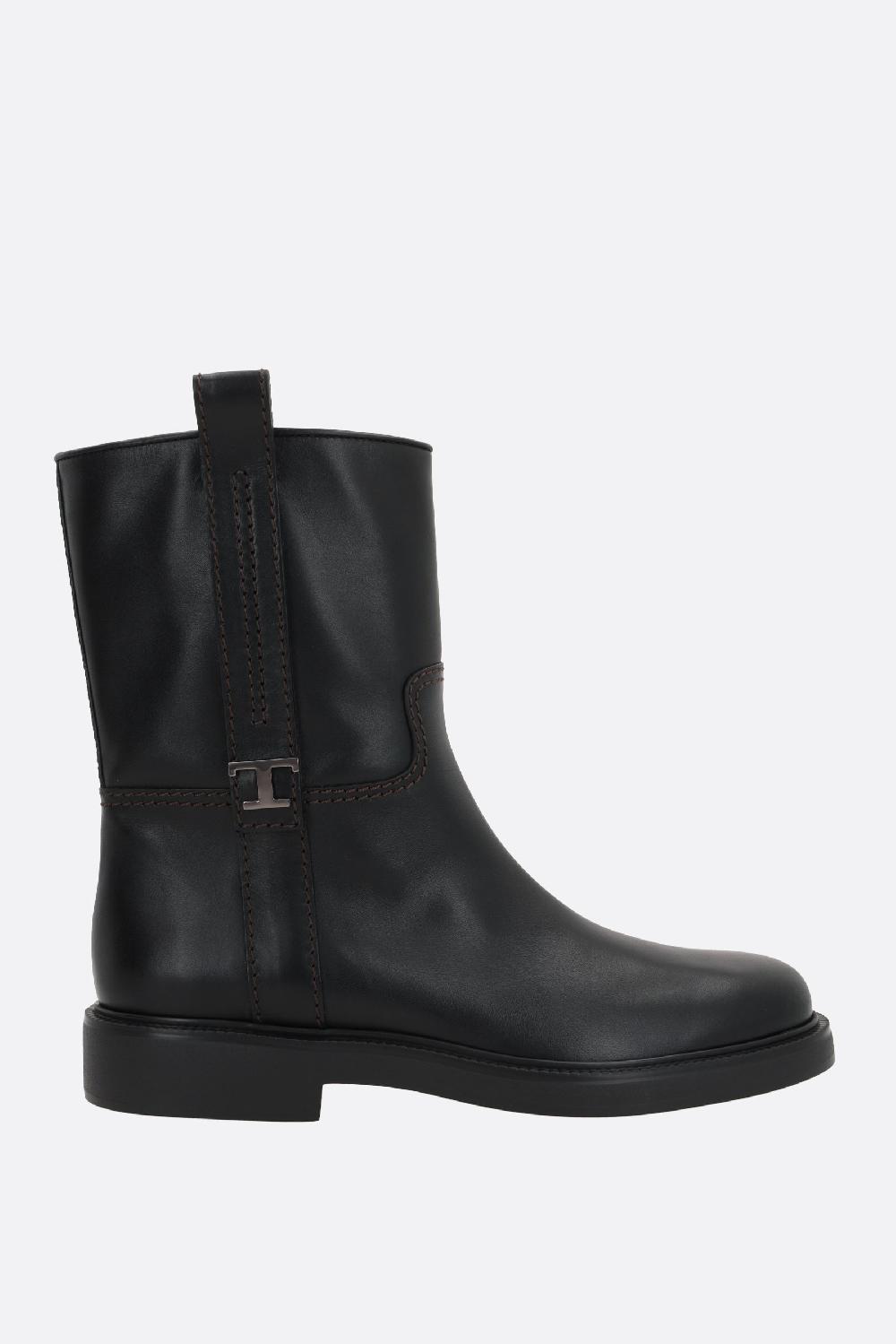 TOD'S stivaletto in pelle liscia