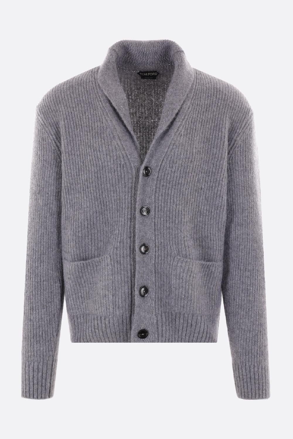 TOM FORD cardigan in cashmere e seta a costine