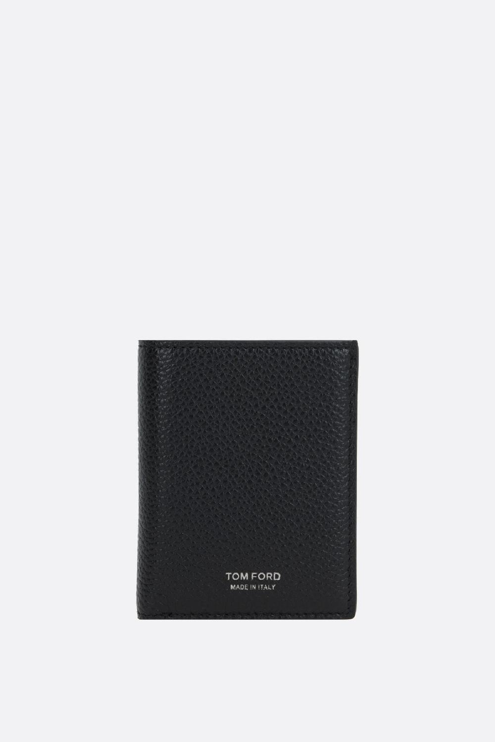TOM FORD porta carte a libro in pelle martellata