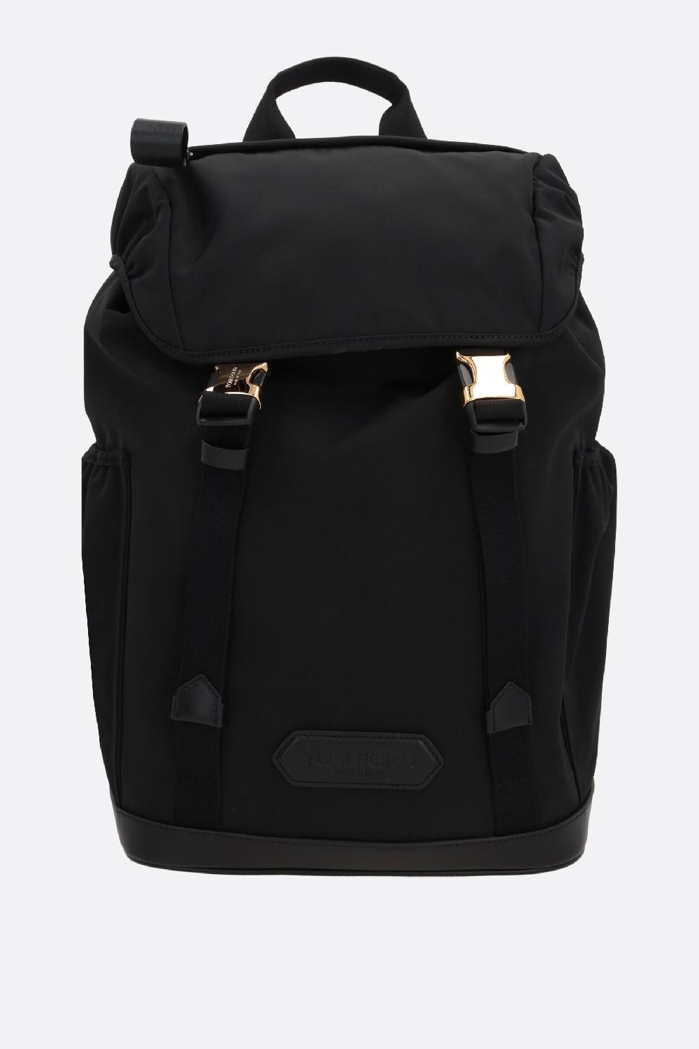 TOM FORD zaino in nylon e pelle liscia