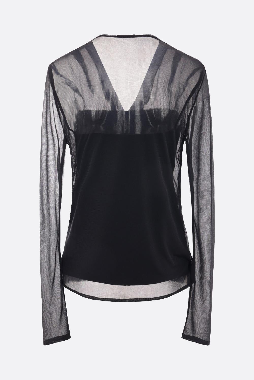 GIVENCHY Top A Doppio Strato In Crepe De Chine Fluida E Jersey Stretch