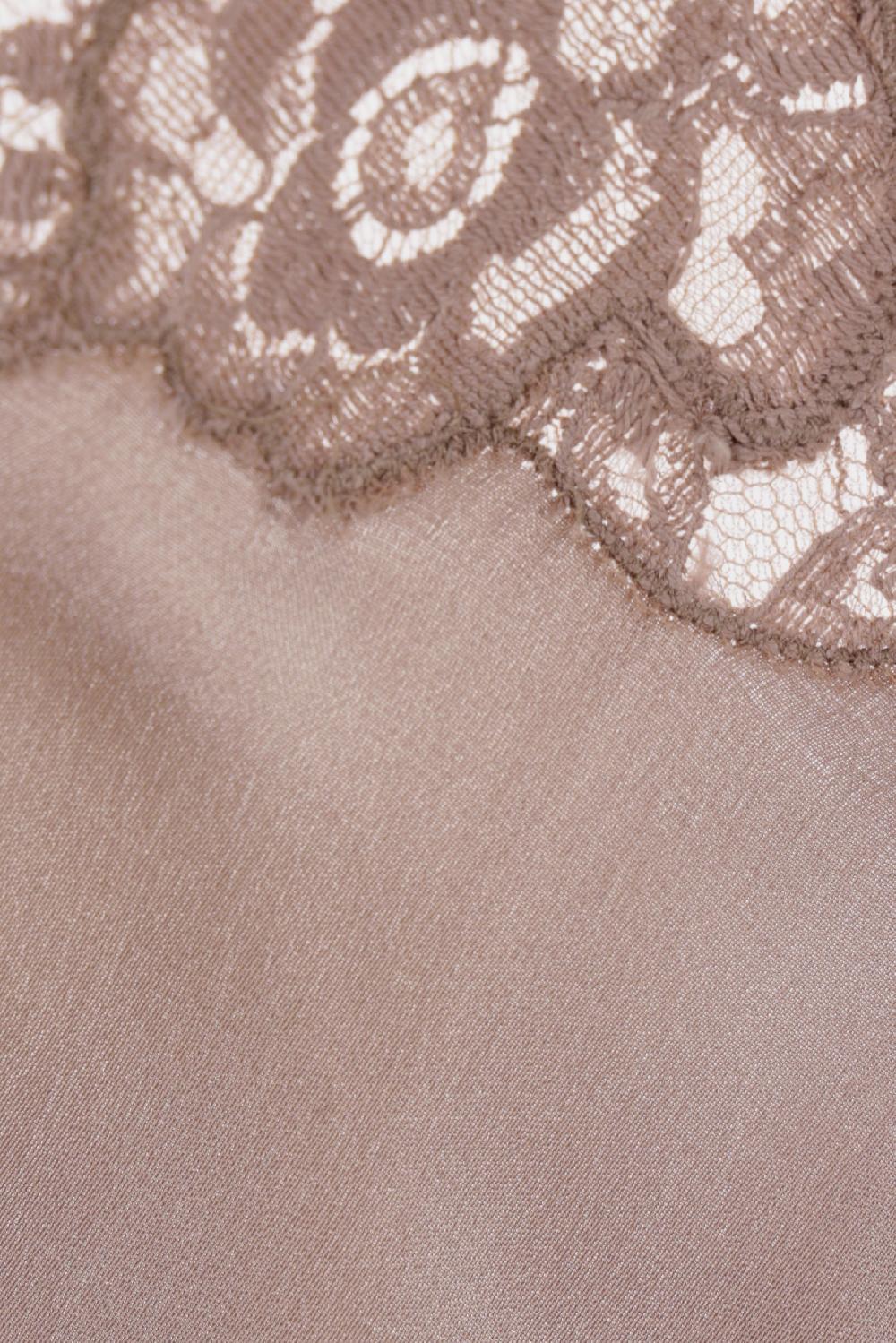 SAINT LAURENT Top All'americana In Charmeuse E Pizzo