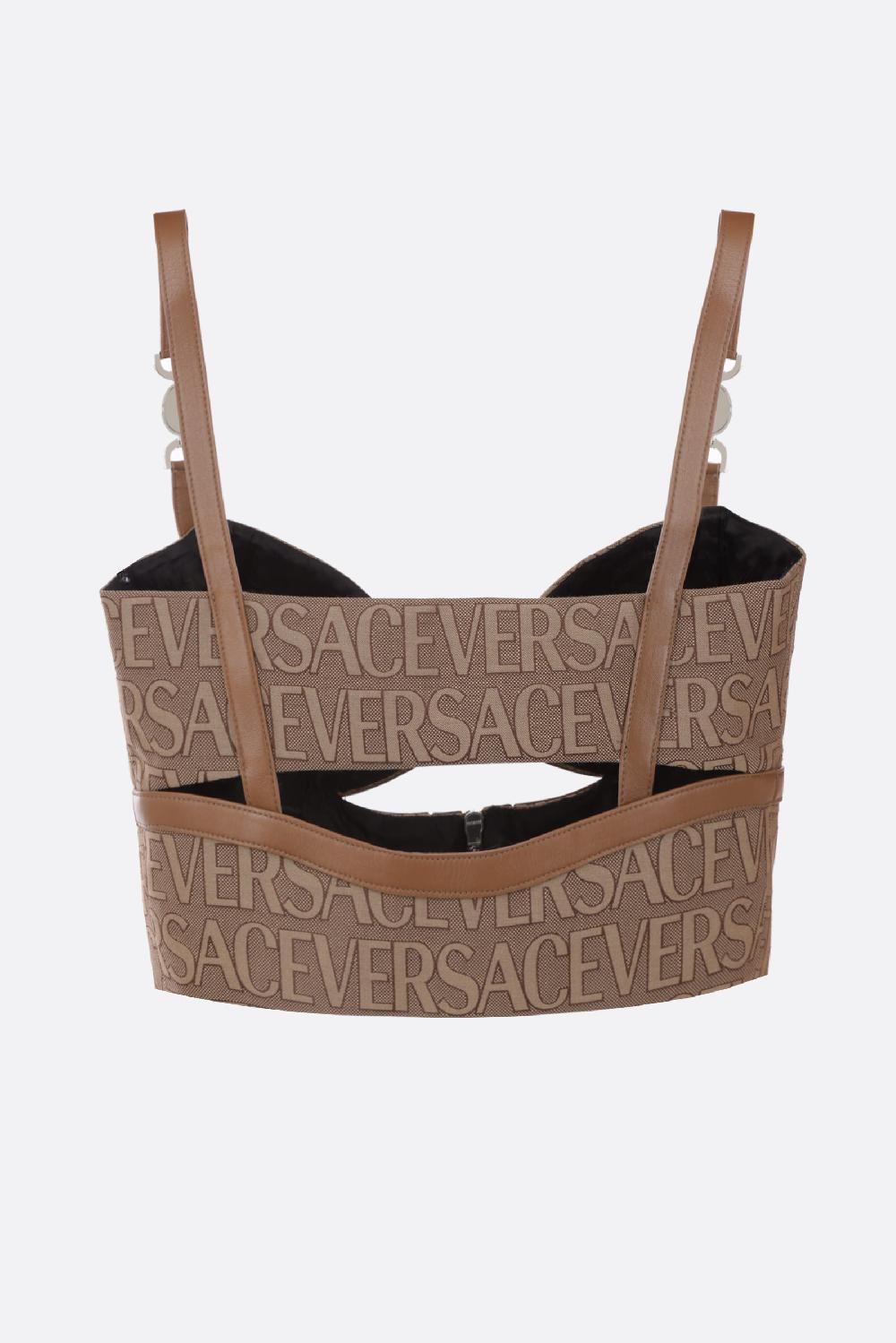 VERSACE Top Bralette In Canvas Jacquard Versace Allover