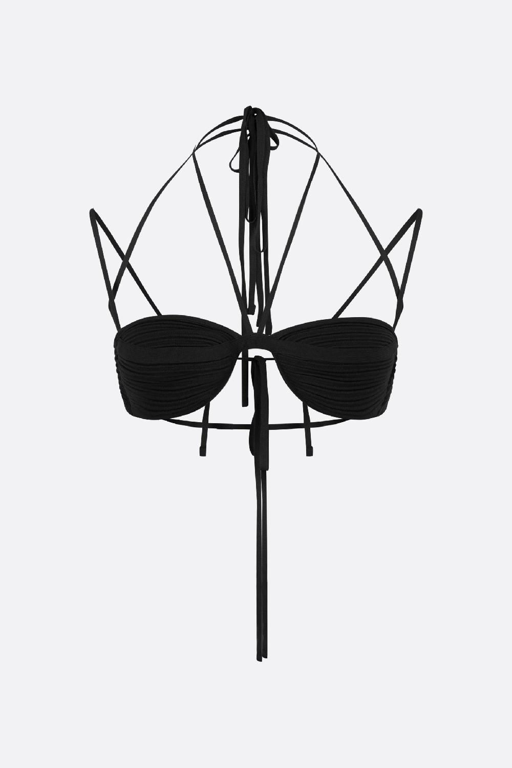 ANDREADAMO top bralette in maglia stretch a costine