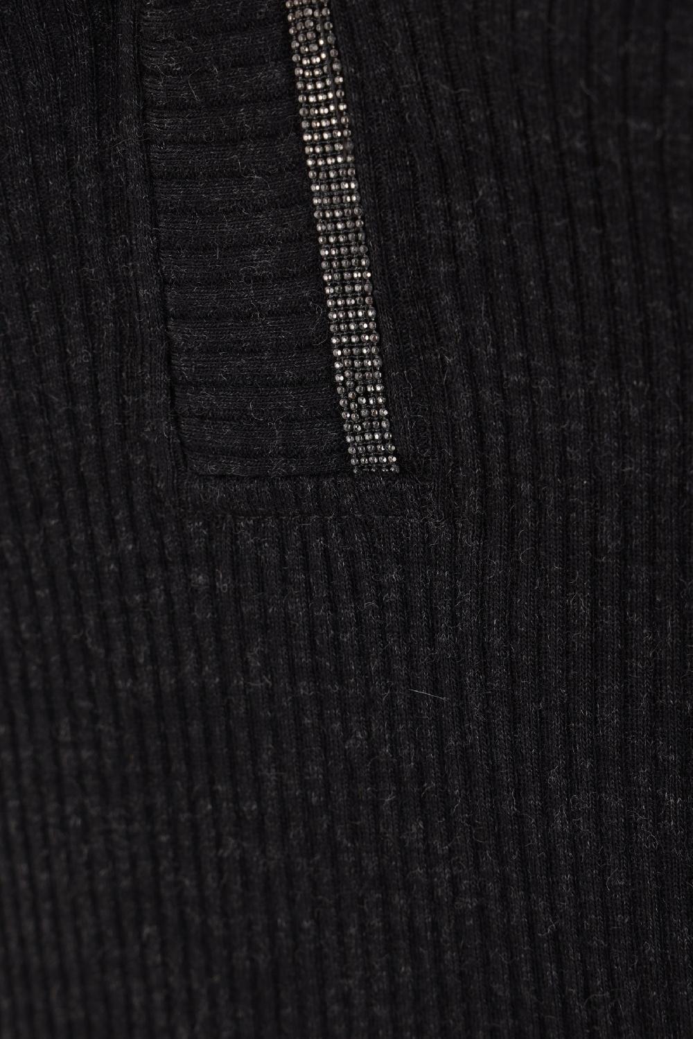 BRUNELLO CUCINELLI Top Smanicato In Maglia Di Lana Con Shiny Neckline