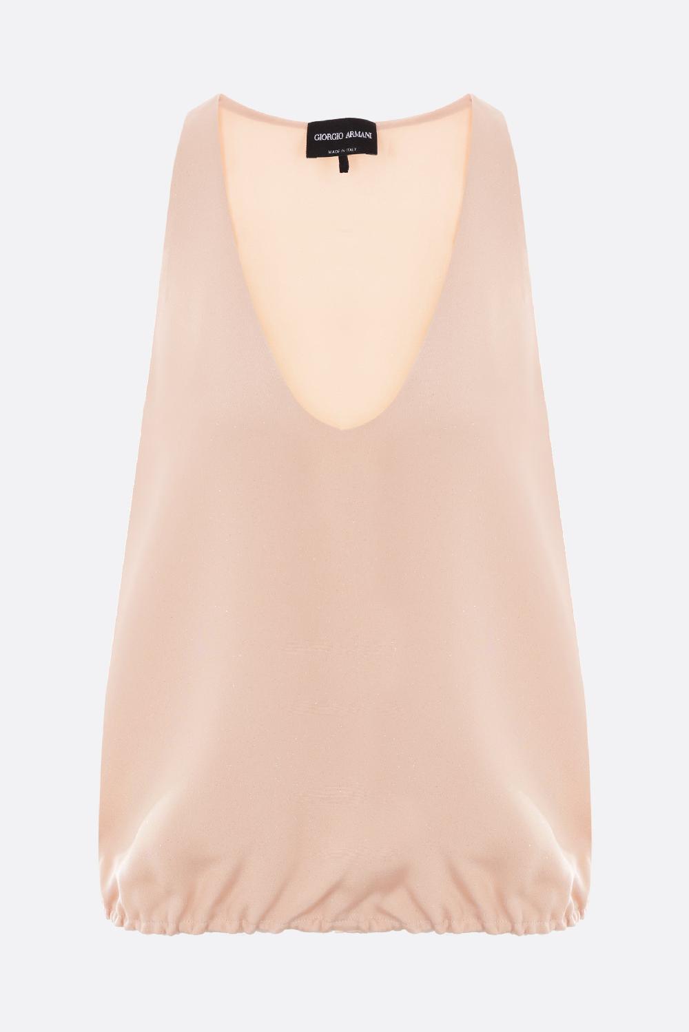 GIORGIO ARMANI top smanicato in seta marocaine glitter