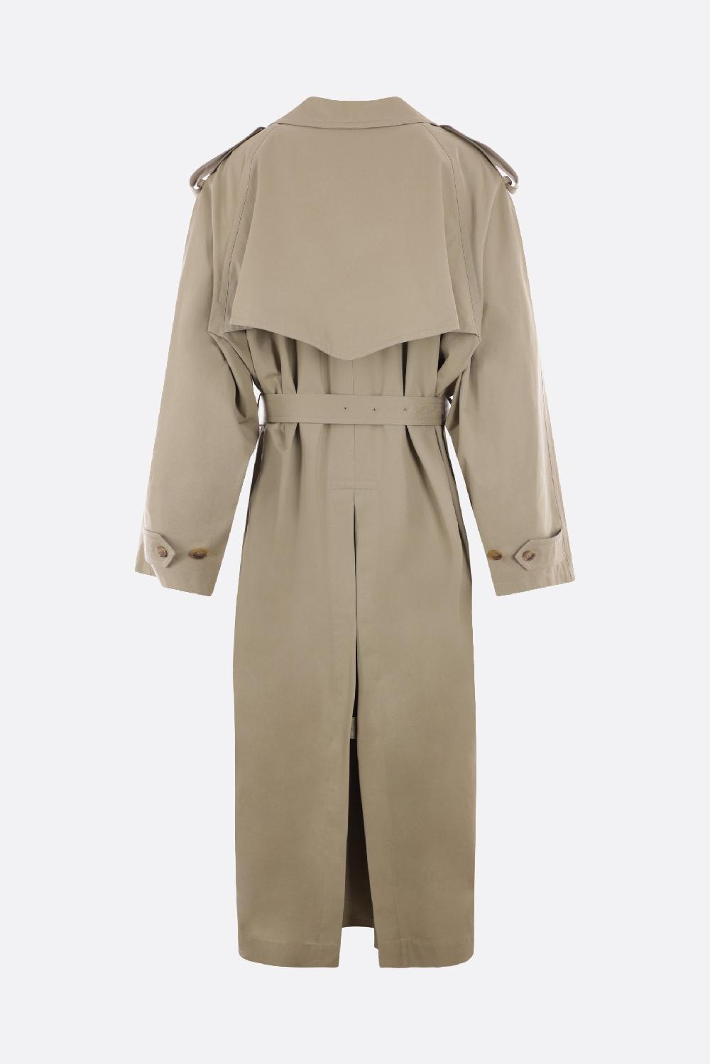 BALENCIAGA Trench Doppiopetto Oversize In Drill Di Cotone