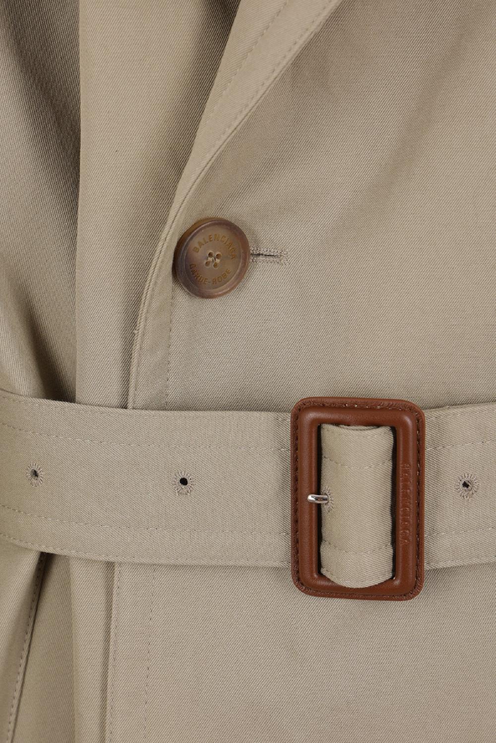 BALENCIAGA Trench Doppiopetto Oversize In Drill Di Cotone