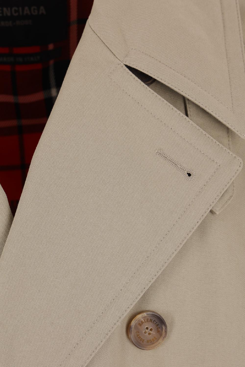 BALENCIAGA Trench Doppiopetto Oversize In Drill Di Cotone