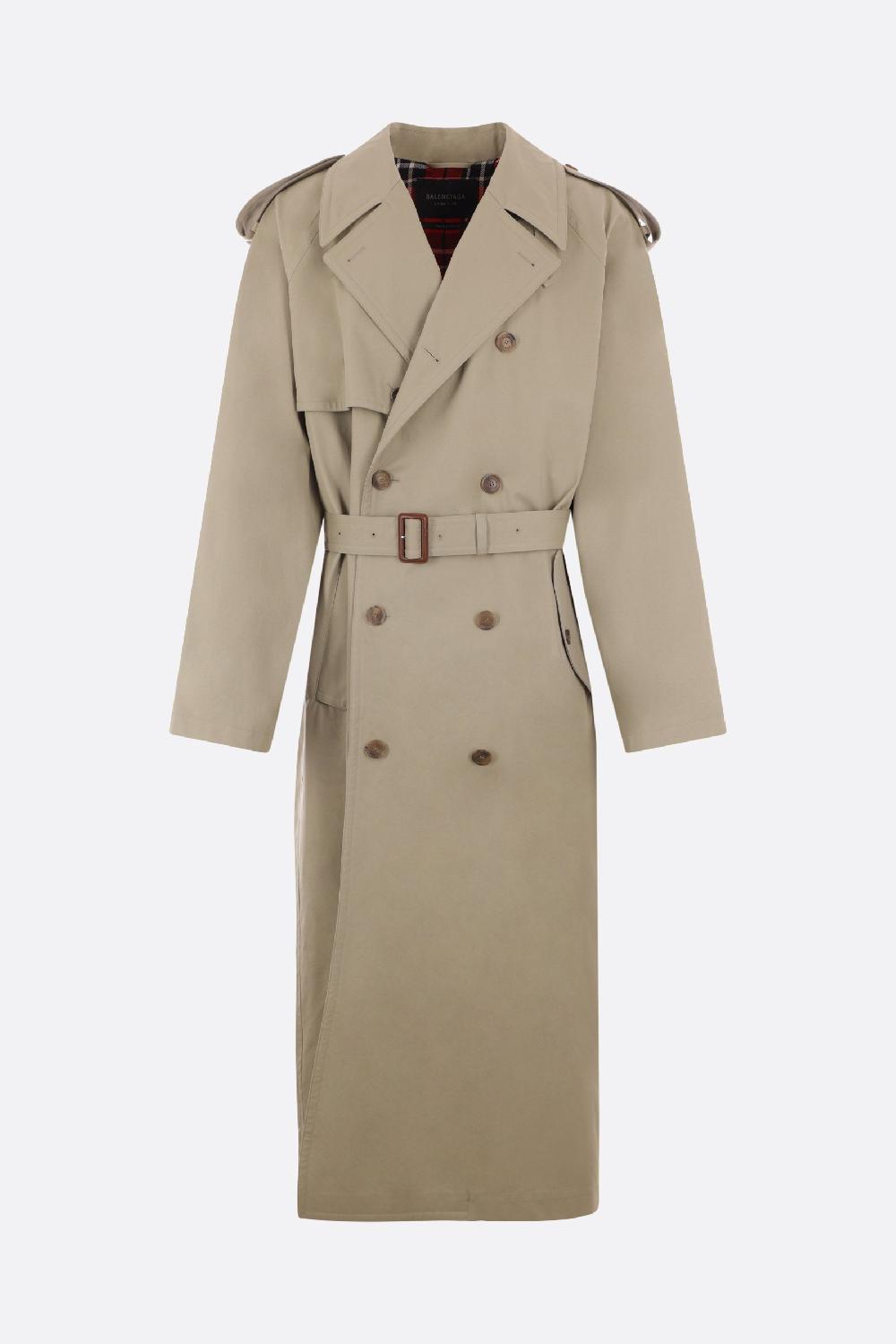 BALENCIAGA trench doppiopetto oversize in drill di cotone