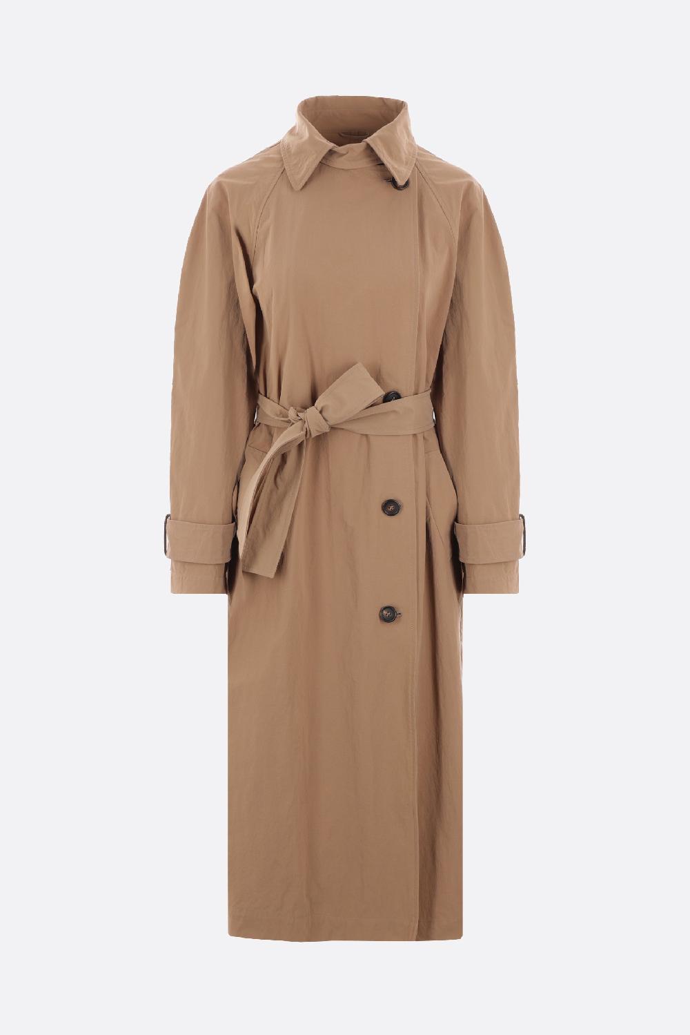 BRUNELLO CUCINELLI trench in canvas techno con Shiny Cuff Details