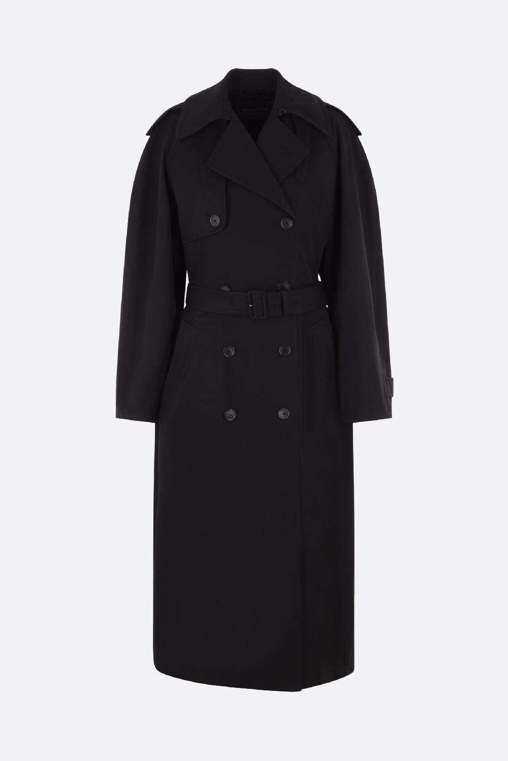 BALENCIAGA trench oversize a clessidra in gabardine