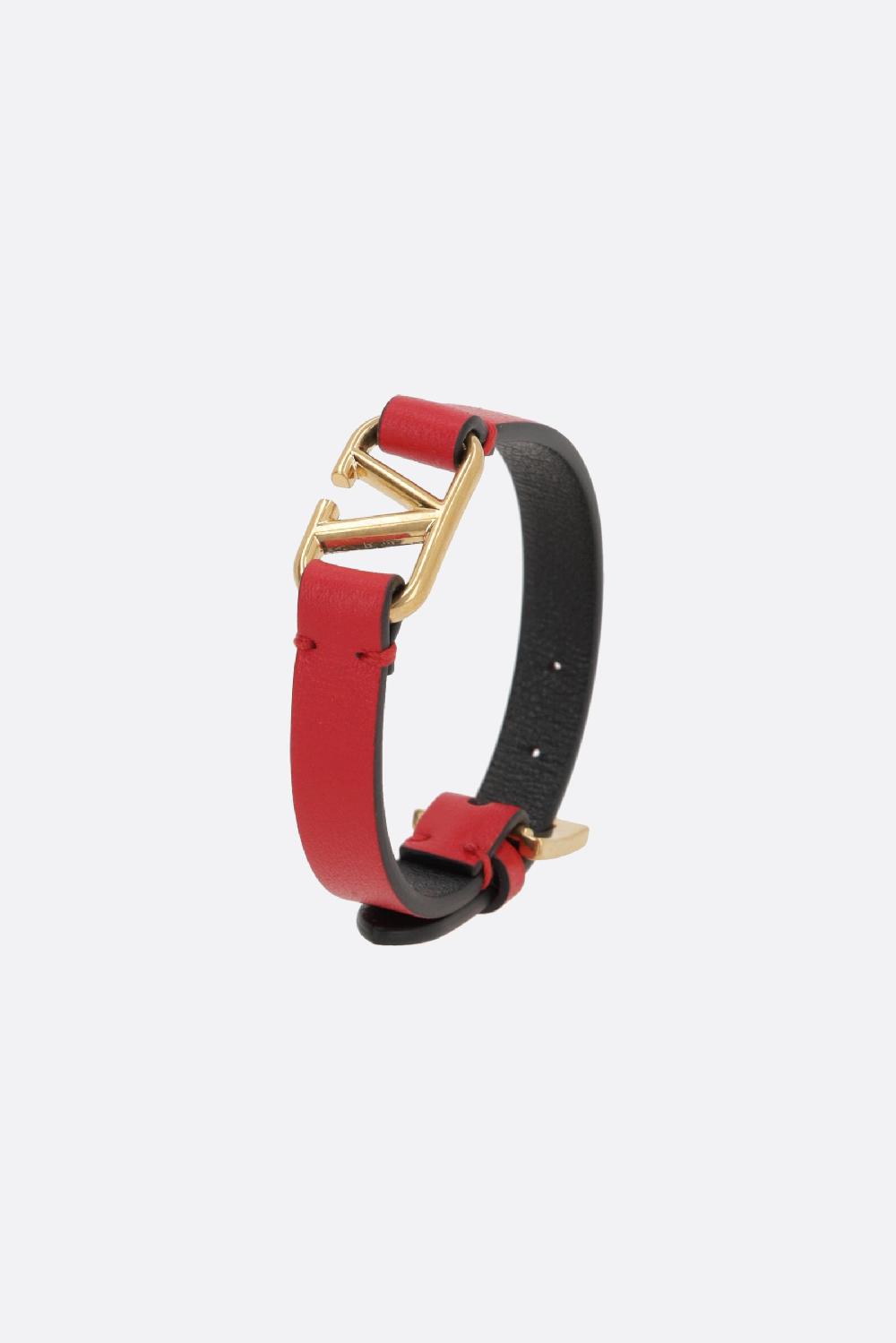 VALENTINO GARAVANI bracciale VLogo in pelle liscia