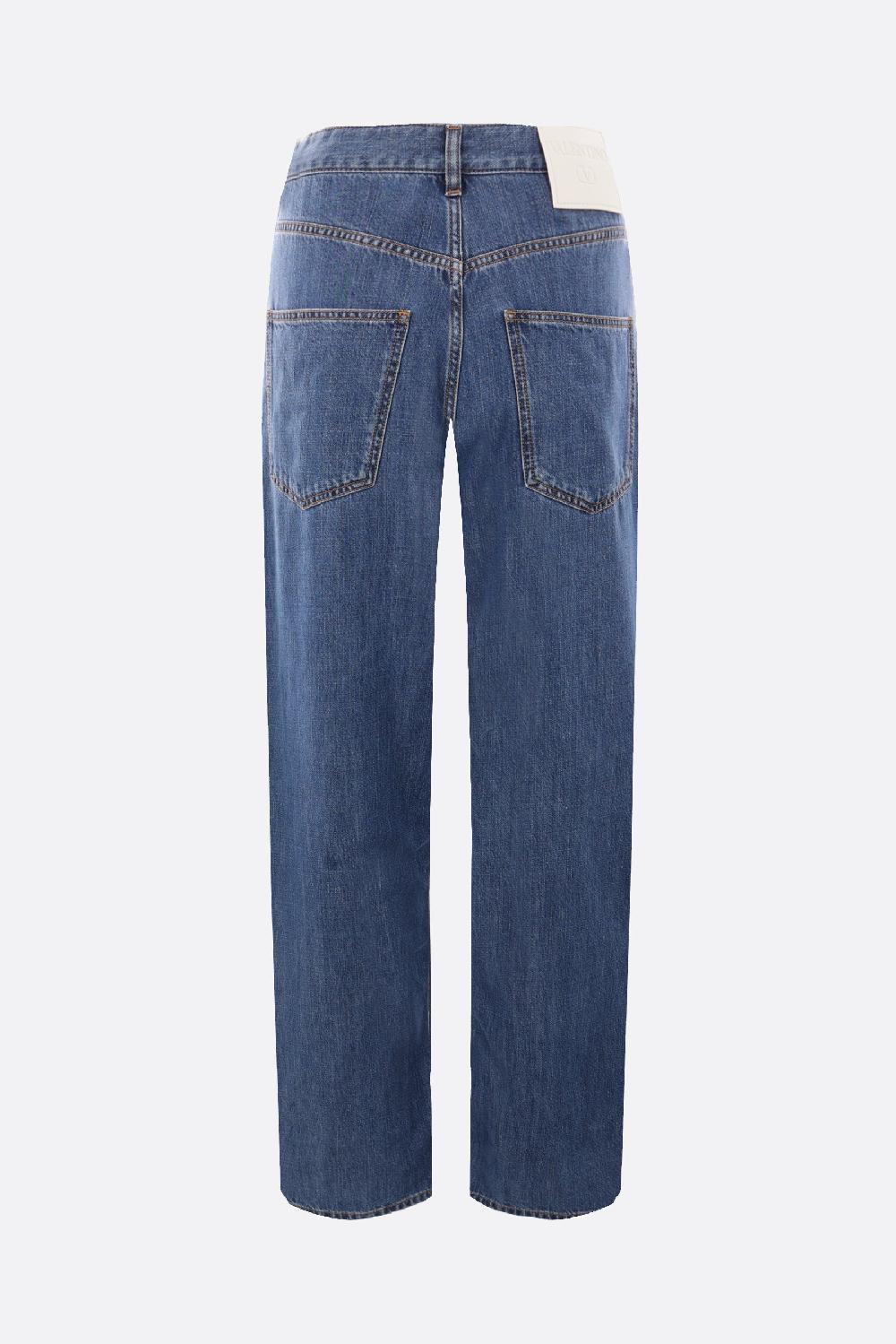 VALENTINO GARAVANI Jeans A Gamba Ampia In Denim
