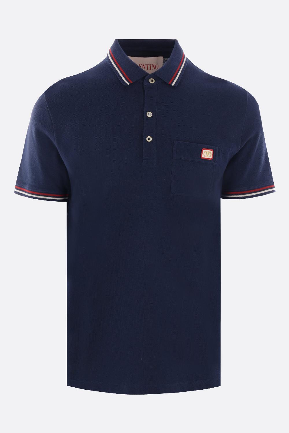 VALENTINO GARAVANI polo in piquet patch VLogo