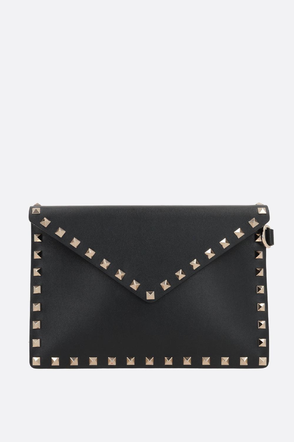 VALENTINO GARAVANI pouch Rockstud in pelle liscia