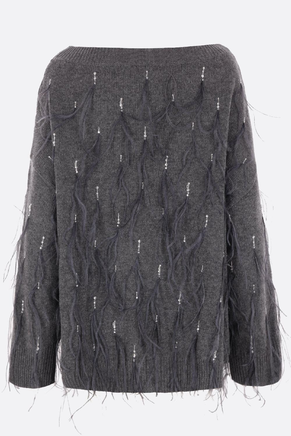 VALENTINO GARAVANI Pullover In Lana Con Piume