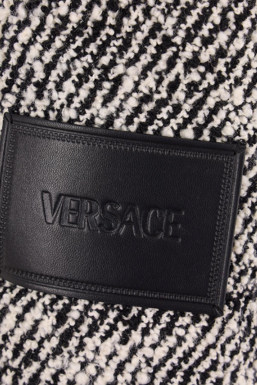 VERSACE Cappotto Monopetto In Misto Lana Bouclé