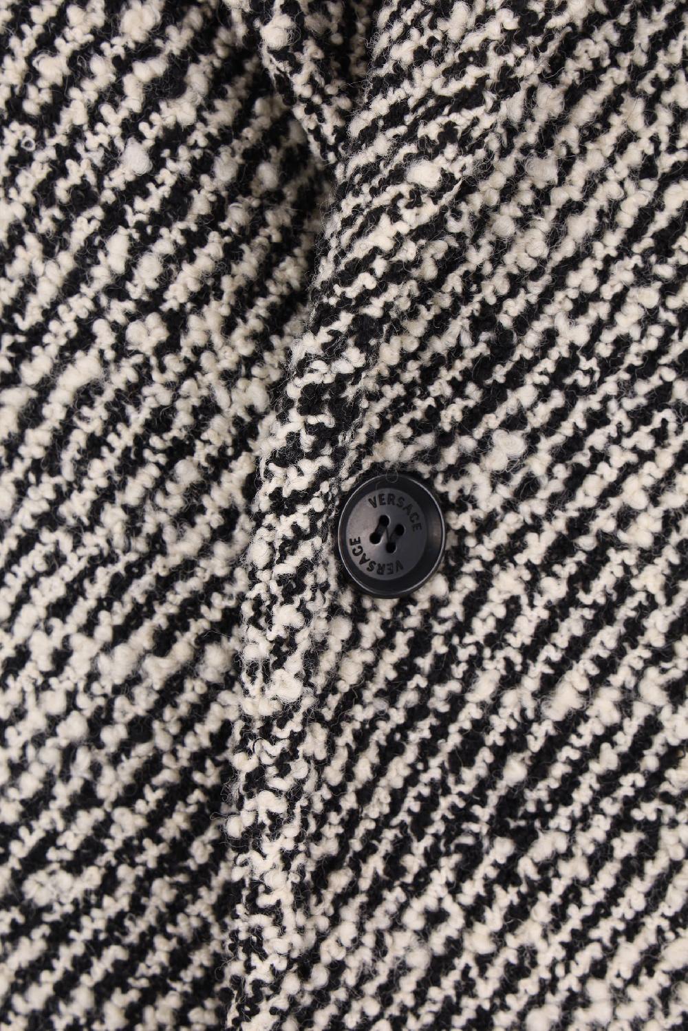 VERSACE Cappotto Monopetto In Misto Lana Bouclé