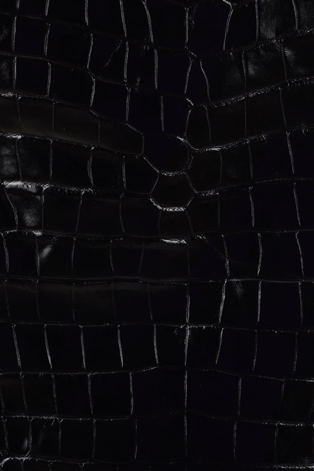 VERSACE Gonna In Pelle Lucida Effetto Coccodrillo