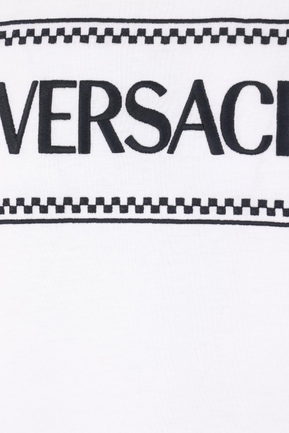 VERSACE T-shirt In Cotone Ricamo Logo
