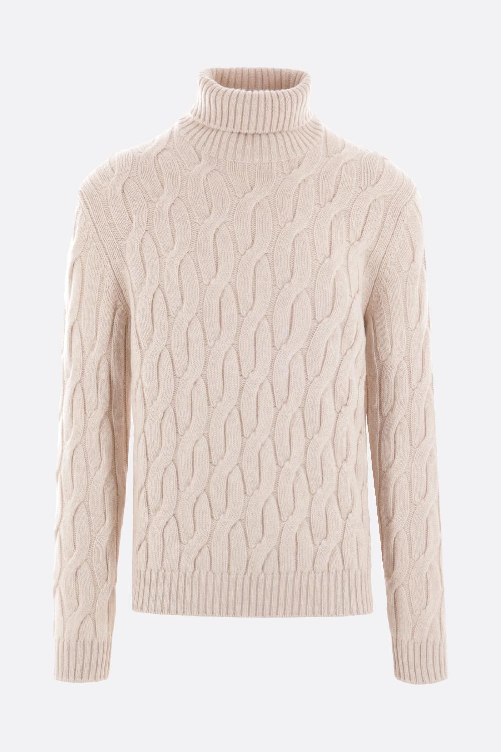 ZANONE dolcevita in lana a trecce