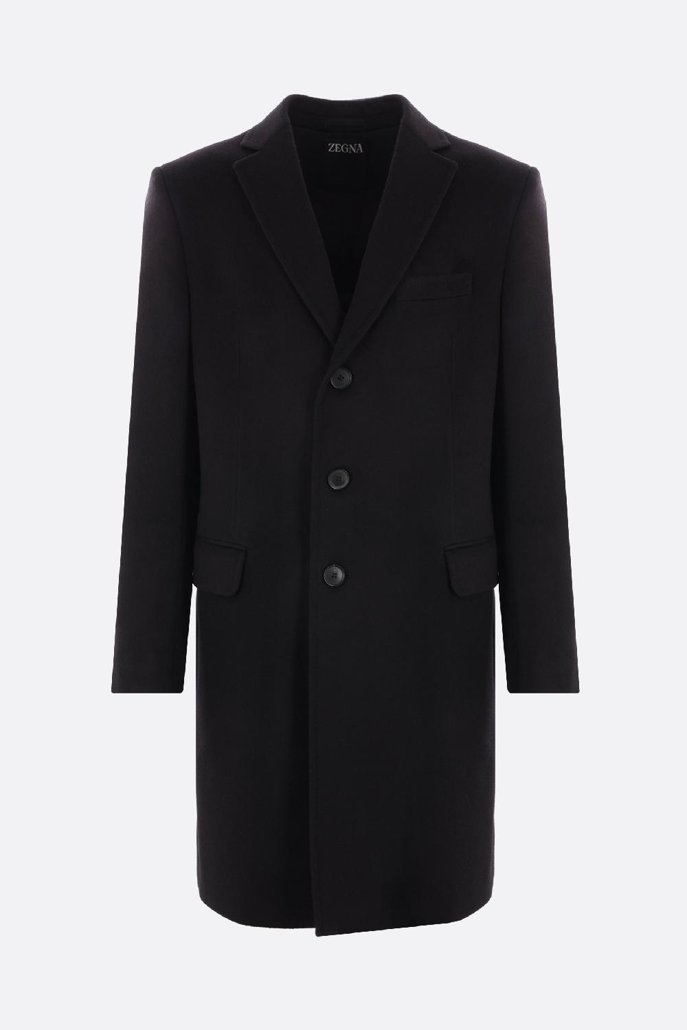 ZEGNA cappotto monopetto in misto lana e cashmere