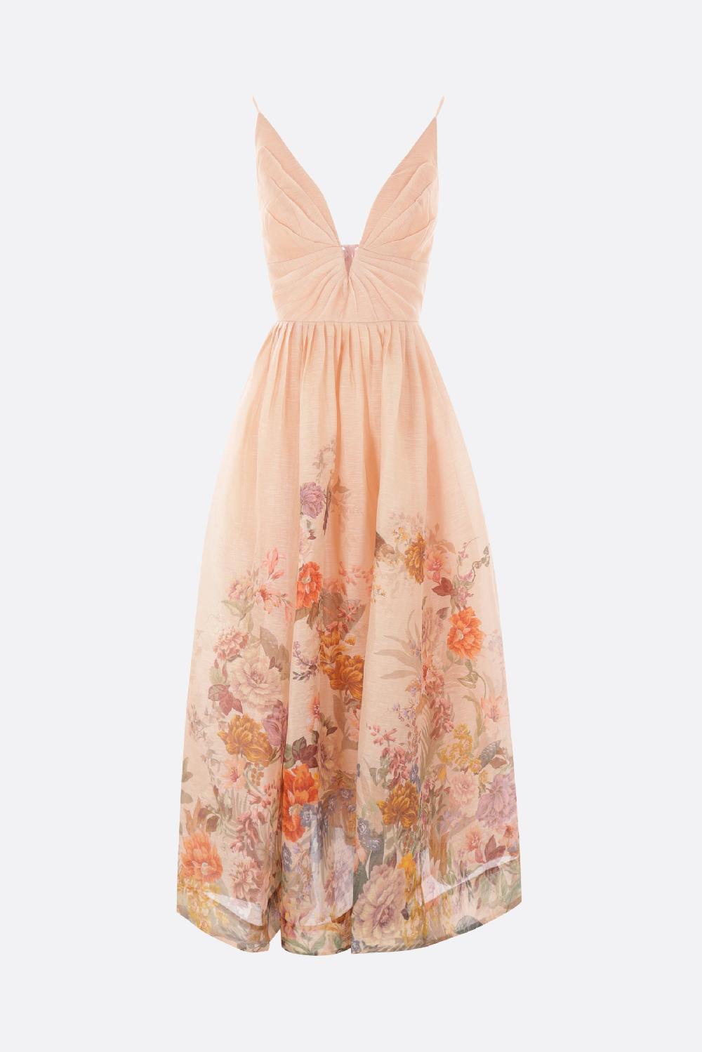 ZIMMERMANN abito midi Pavilion in lino e seta