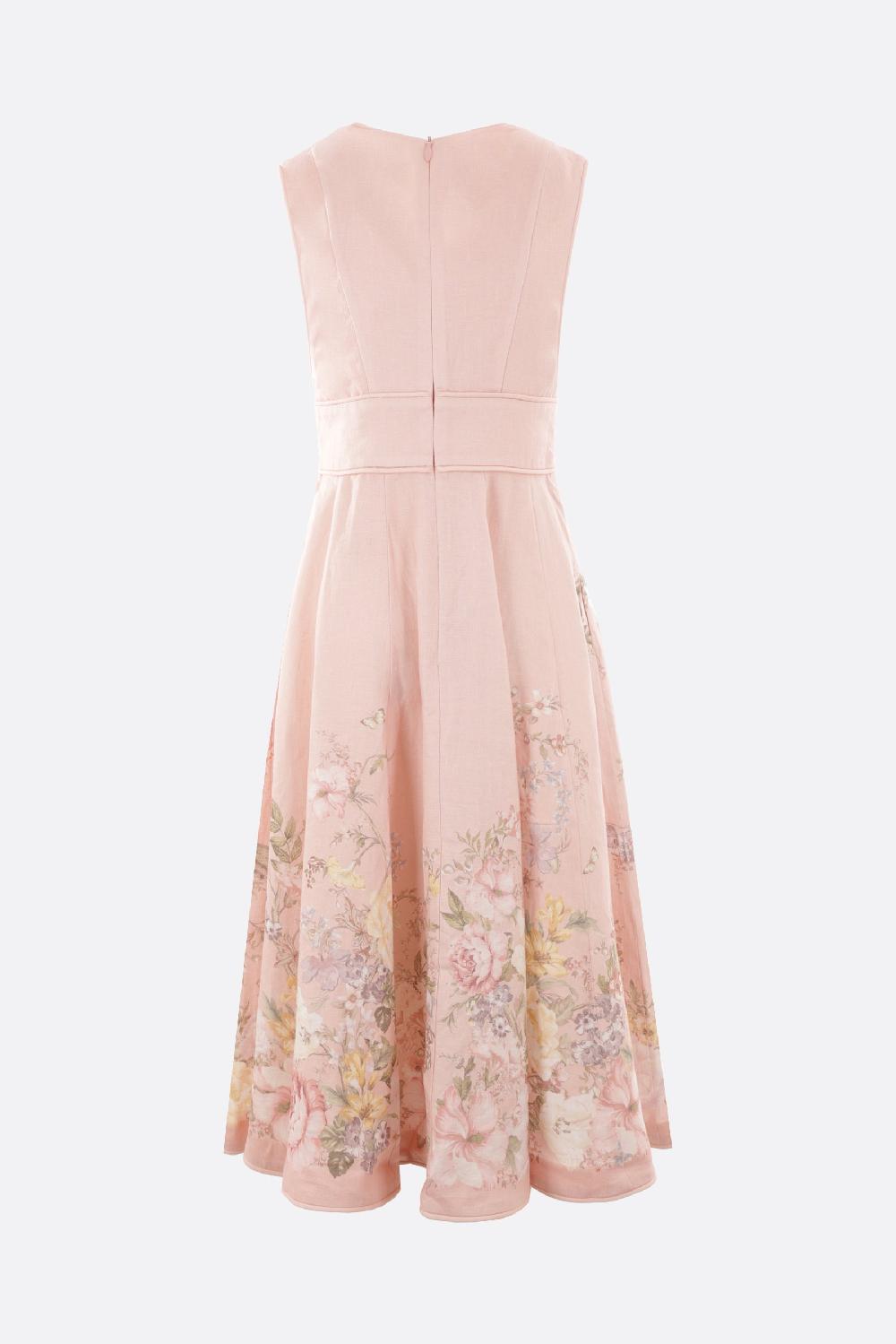 ZIMMERMANN Abito Smanicato Waverly In Lino