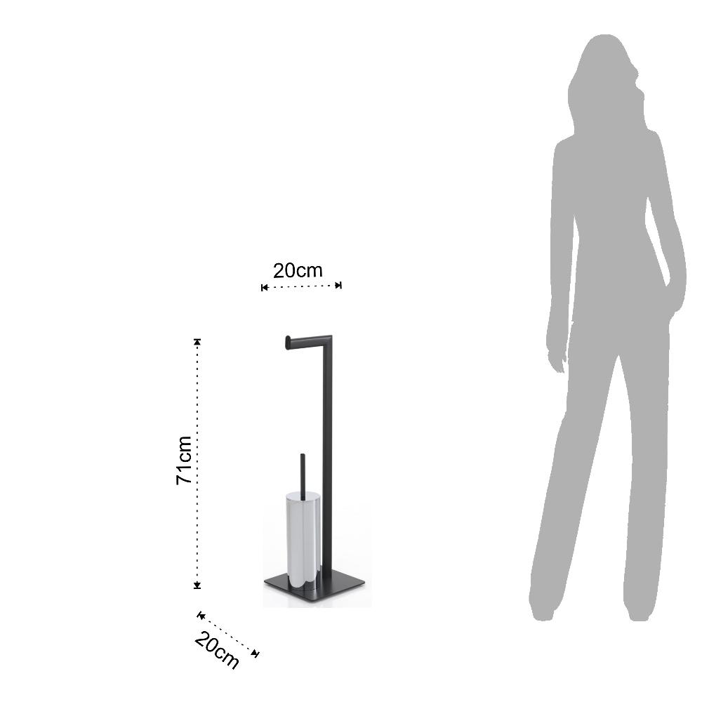 Tomasucci Colonna Porta Spazzolino E Porta Carta Igienica JANNY BLACK