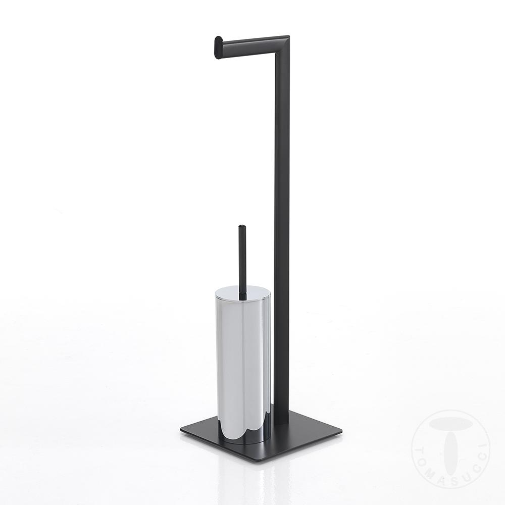 Tomasucci colonna porta spazzolino e porta carta igienica JANNY BLACK