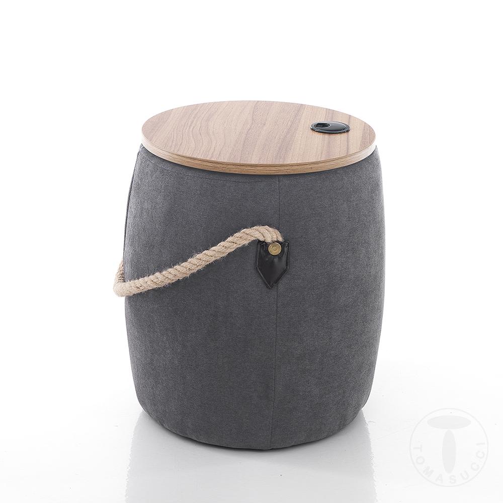 Tomasucci Pouf imbottito contenitore BARRIL DARK GREY