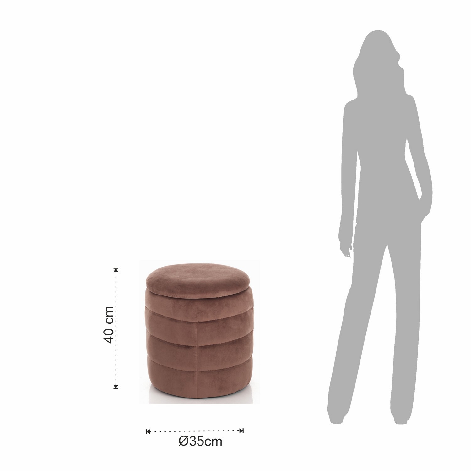 Tomasucci Pouf Imbottito Contenitore GUM POWDER PINK