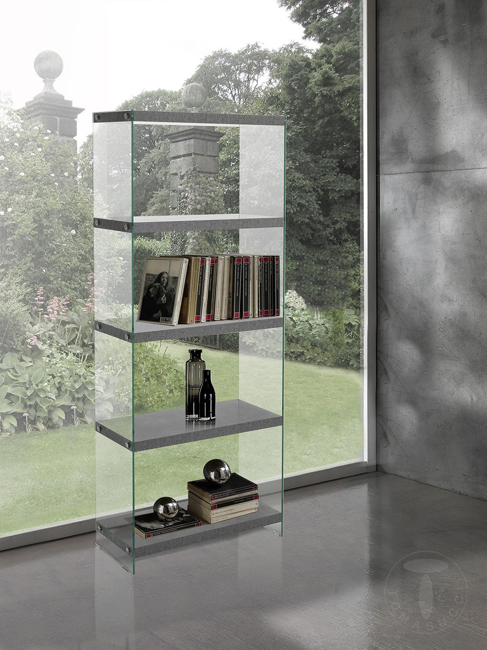 Tomasucci Libreria 5 Ripiani NANCY 70 CEMENT