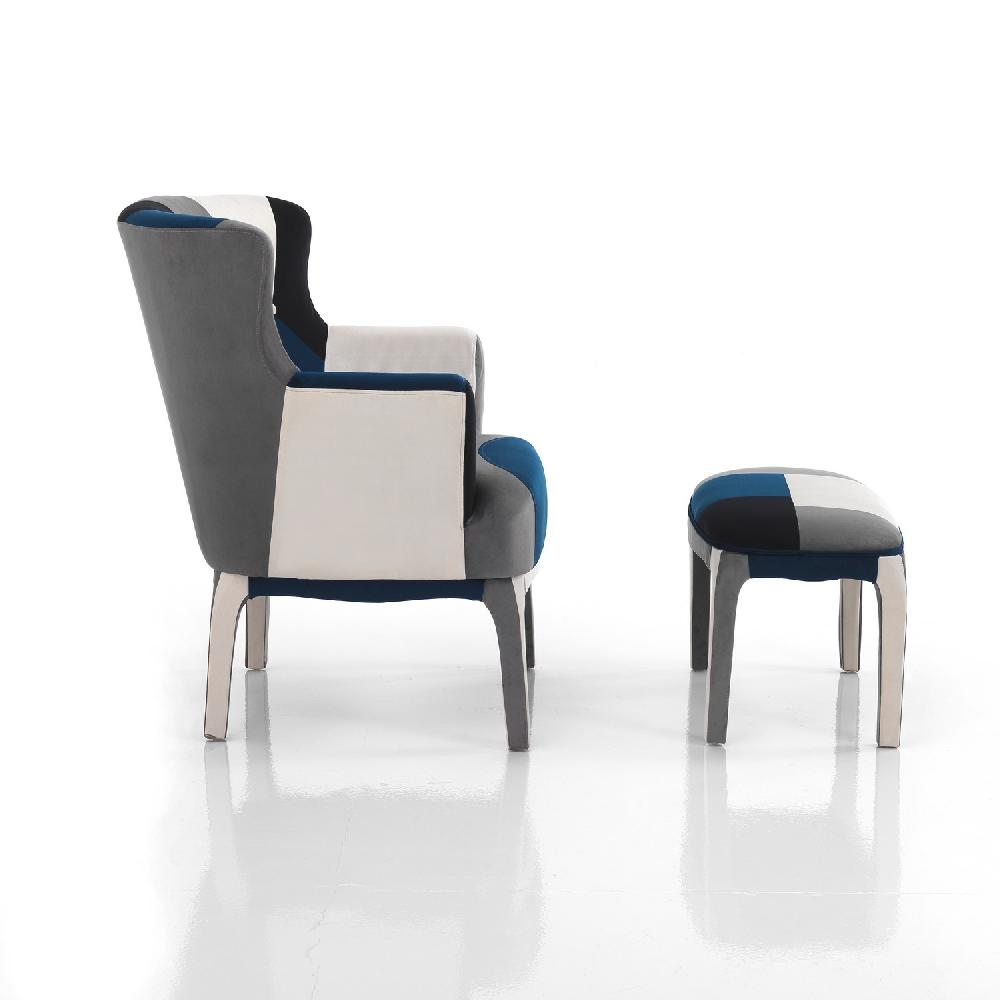 Tomasucci Poltrona + Pouf KALEIDOS-E BLUE