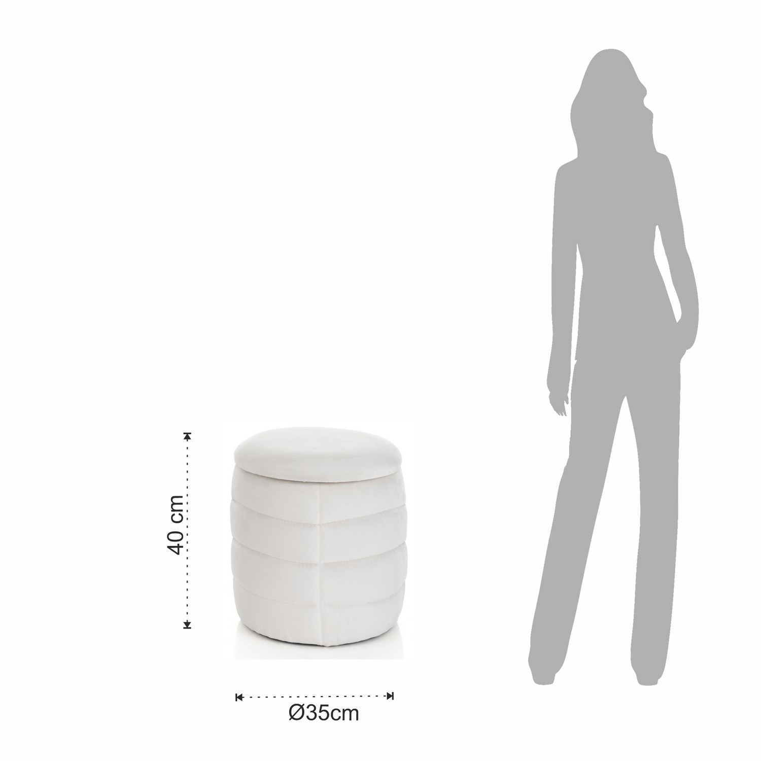 Tomasucci Pouf Imbottito Contenitore GUM WHITE