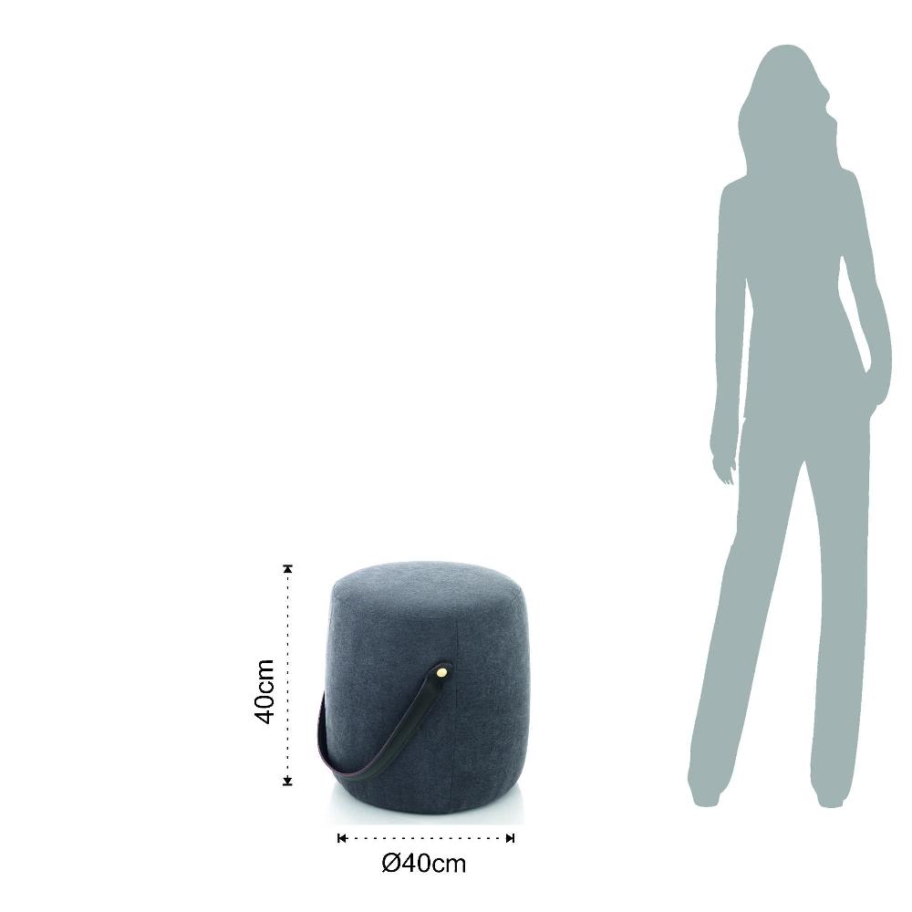 Tomasucci Pouf Imbottito DRUM DARK GREY