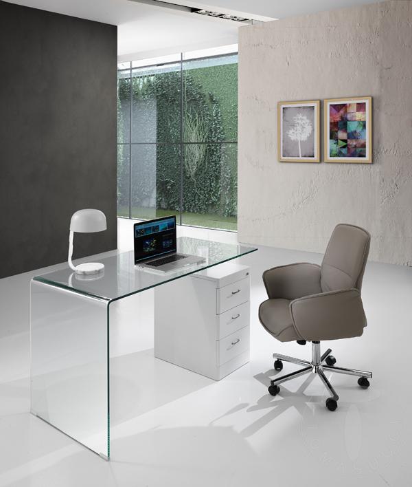 Tomasucci Scrivania In Vetro Curvato BOW