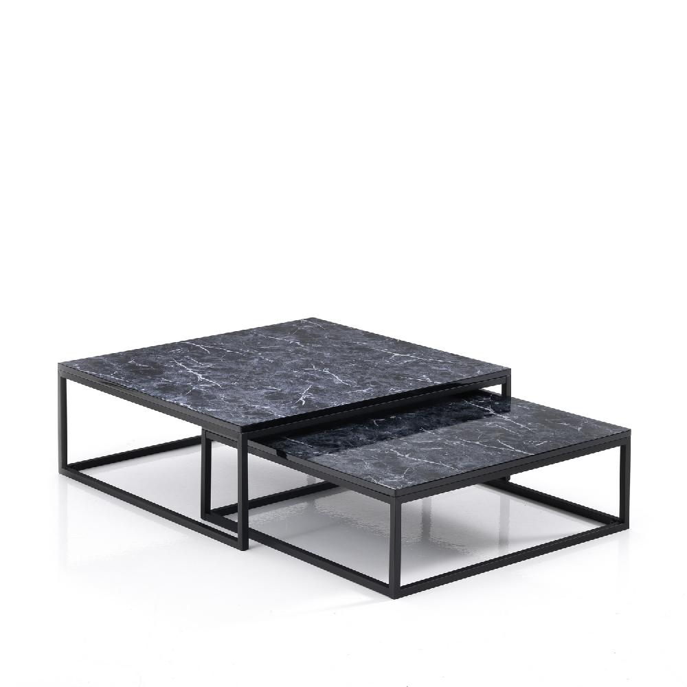 Tomasucci Set 2 tavolini THIN-Q BLACK MARBLE