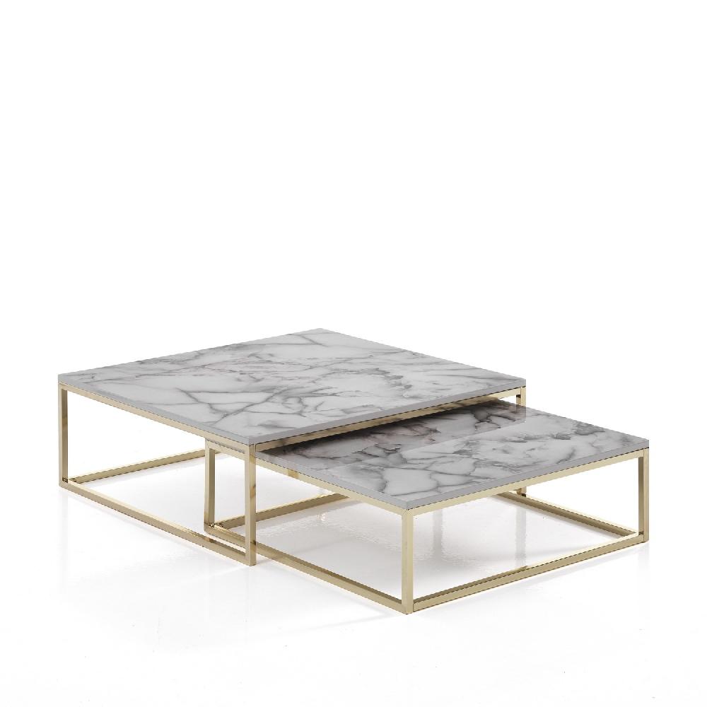 Tomasucci Set 2 tavolini THIN-Q WHITE MARBLE