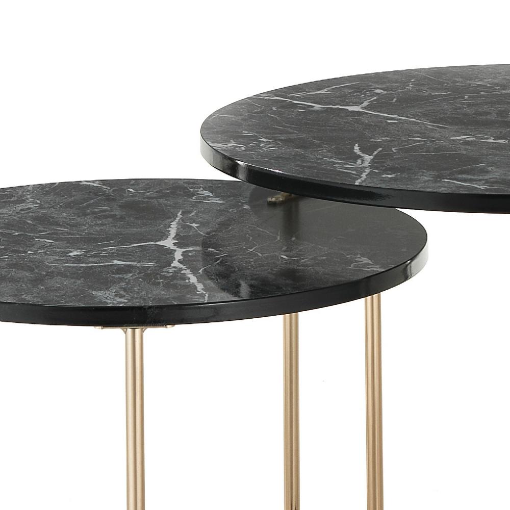 Tomasucci Set 2 Tavolini THIN-R BLACK MARBLE / GOL